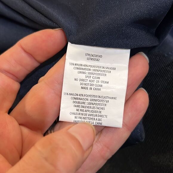 NWT Davids Bridal XSCAPE Bridesmaid Dress Navy Mermaid sheer Formal Dress Prom - Picture 13 of 14